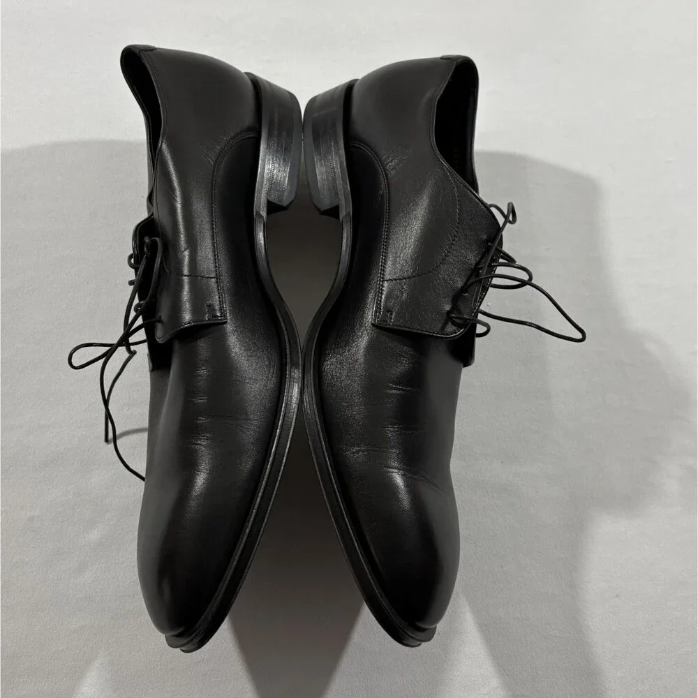 BOSS Derrek Derby Black Leather Lace Dress Shoes Preppy Class Mens Sz 11 ITALY